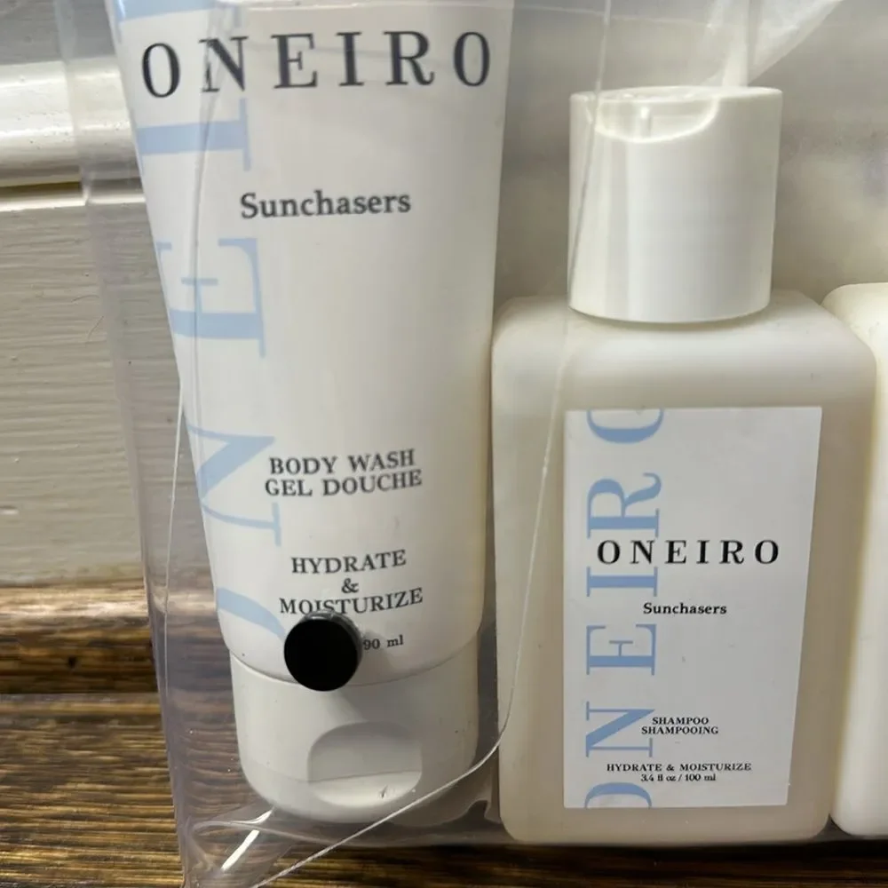Brand New Oneiro Hair & Body Travel Set w/ Clear Travel Pouch